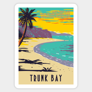 WPA Poster of Trunk Bay beach, Virgin Islands National Park in the island of St John, USA Sticker